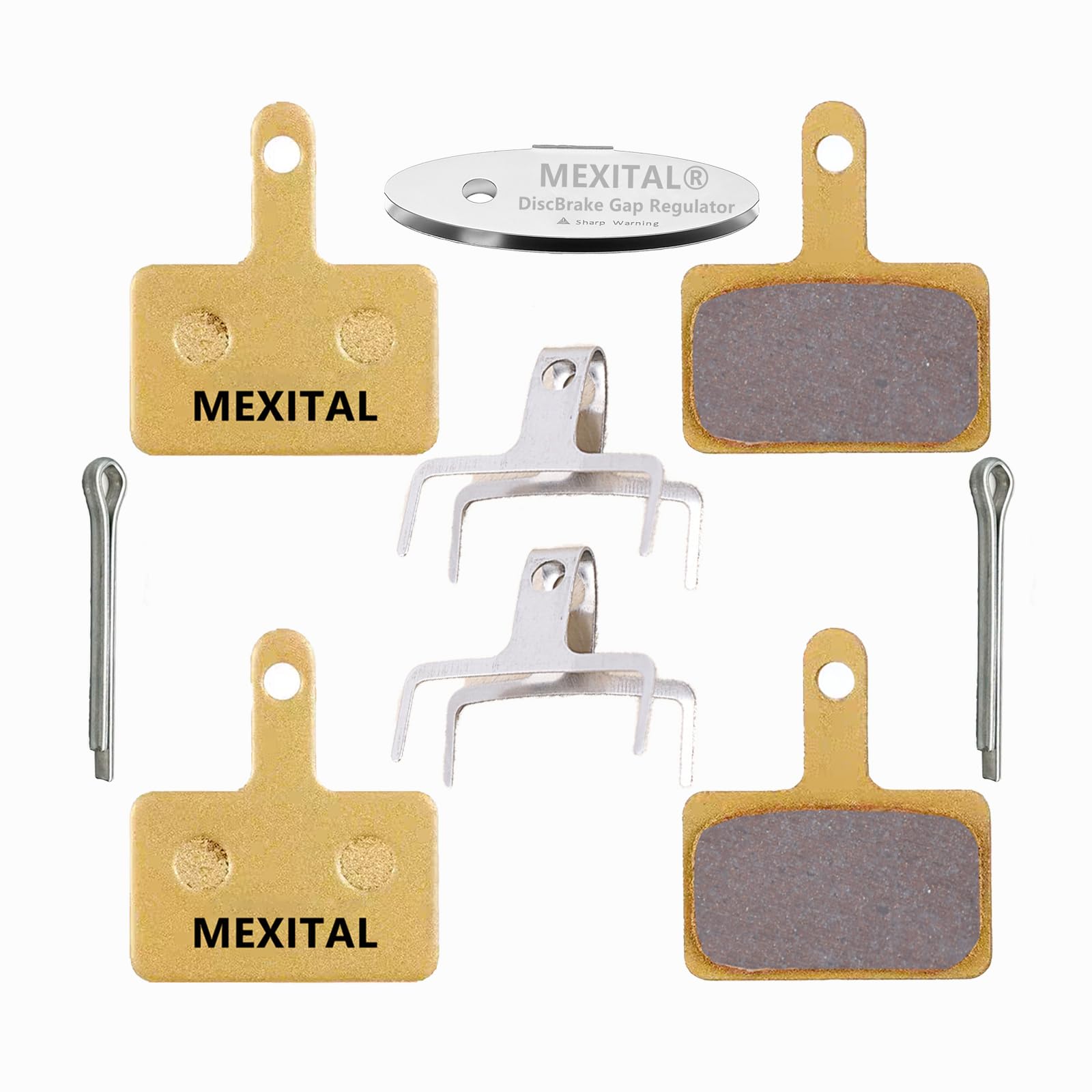 MEXITAL 2 pairs Sintered Disc Brake Pads fit for Shimano M315 M355 M365 M375 M395 M396 M415 M416 M445 M447 M465 M475 M485 M486 M495 M505 M510 M515 M525 M535 M575 Tektro Orion Auriga Pro Comp MXTS01-2