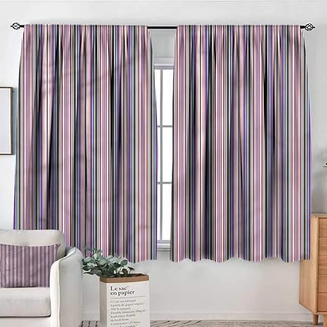 Amazon Com Striped Backout Boy Curtains Bold And Thin Lines Pink