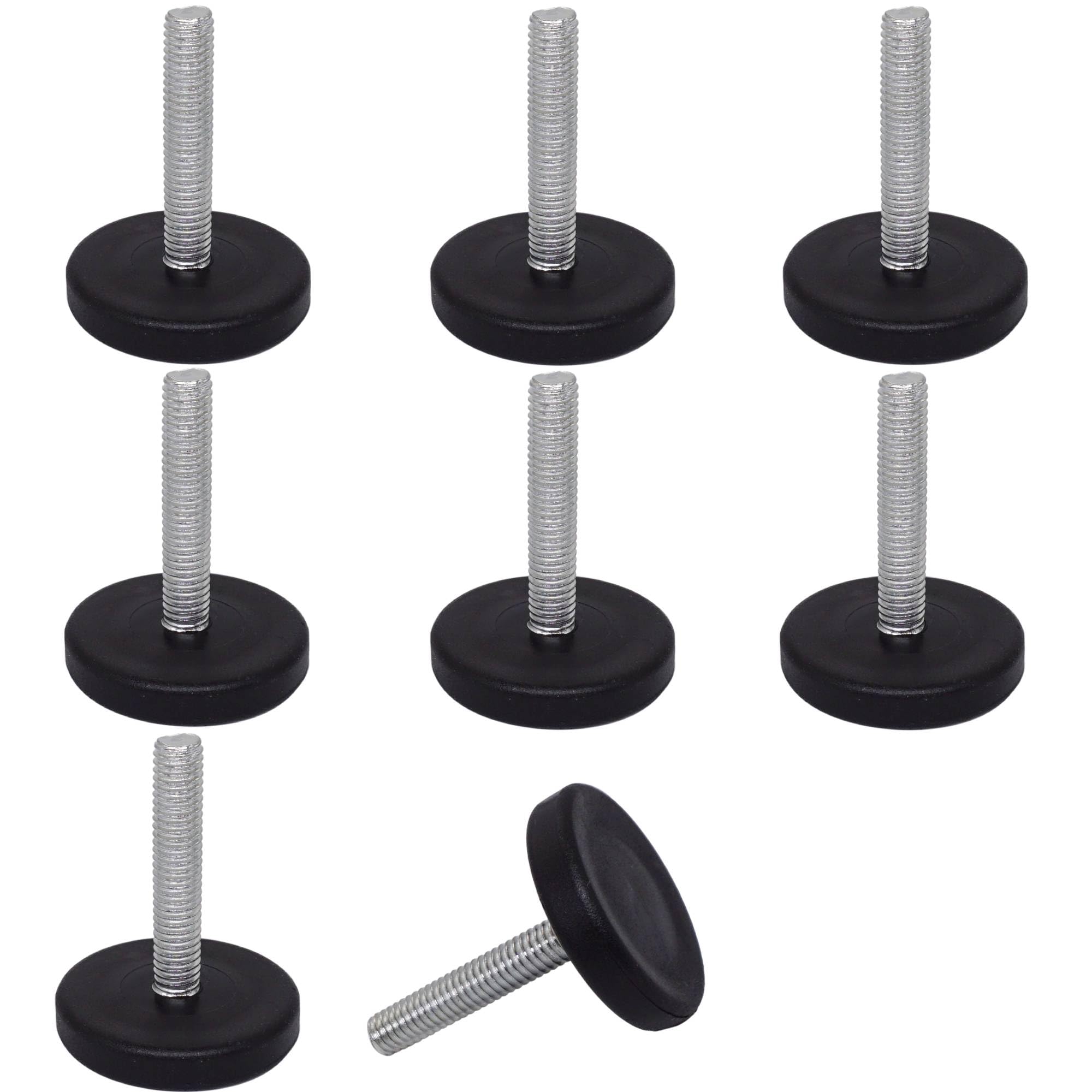 SKIR'CO 8 pcs, Furniture Leveling Feet M6 x 30 mm, Adjustable Round Legs 30 mm Diameter, M6 Thread Leveler Foot