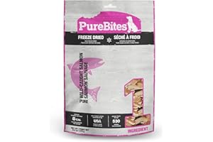 PureBites Salmon Freeze Dried Dog Treats, 1 Ingredient, Made in USA, 9.5oz