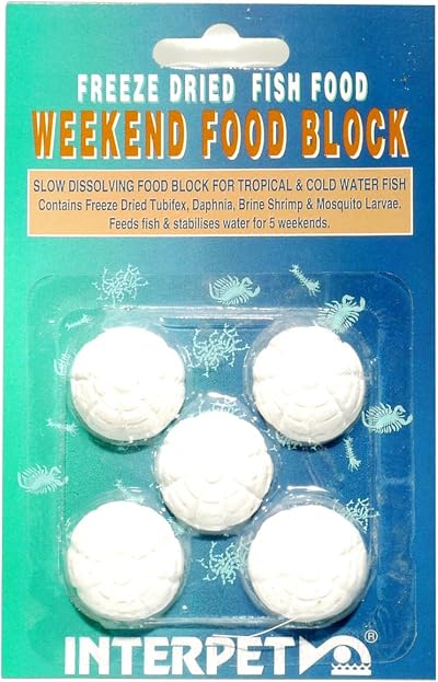 Interpet Slow Release Weekend Mineral Aquarium Fish Food Block 13g x5