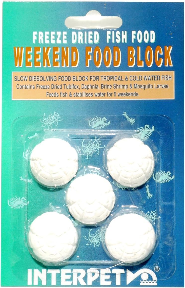 Interpet Slow Release Weekend Mineral Aquarium Fish Food Block 13g x5