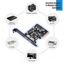 BEYIMEI PCI-E 4X to USB 3.1 Gen 2 (10 Gbps) 2-Port