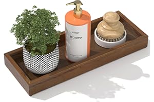 HGF Kitchen Countertop Organizer Soap Tray, 11.2'' Farmhouse Handmade Small Wooden Tray for Counter Coffee Table, Bathroom Va