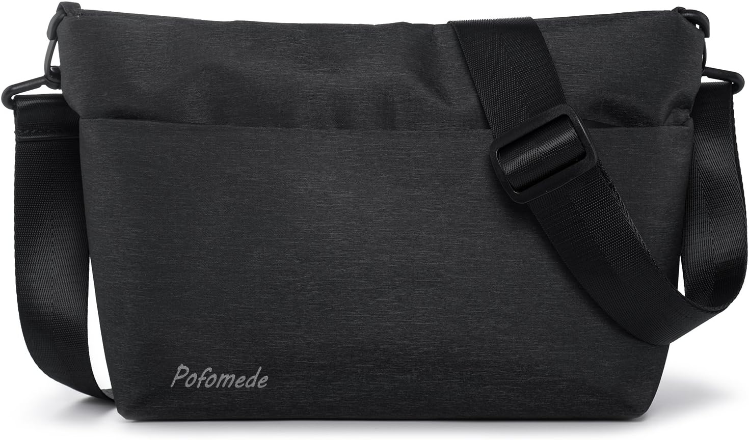 Pofomede Men Shoulder Crossbody Bag Small Messenger Bag Satchel Sling Bag Nylon Bag (Black)