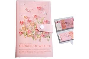 Budget Binder - Envelope Savings Challenge Book for Cash Goals | 100 Days Money Planner with 3D Painted Cover, Payment Storag