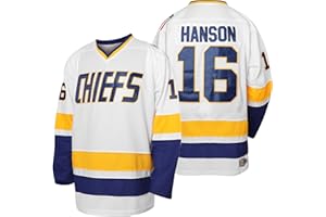 QCBW Men Hanson Brother 16 Jack 17 Steve 18 Jeff Charlestown Chiefs Stitched Movie Hockey Jerseys