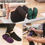 Toes Home 4 Pairs Grip Yoga Socks Women Non Slip Pilates Barre Trampoline Black view 5