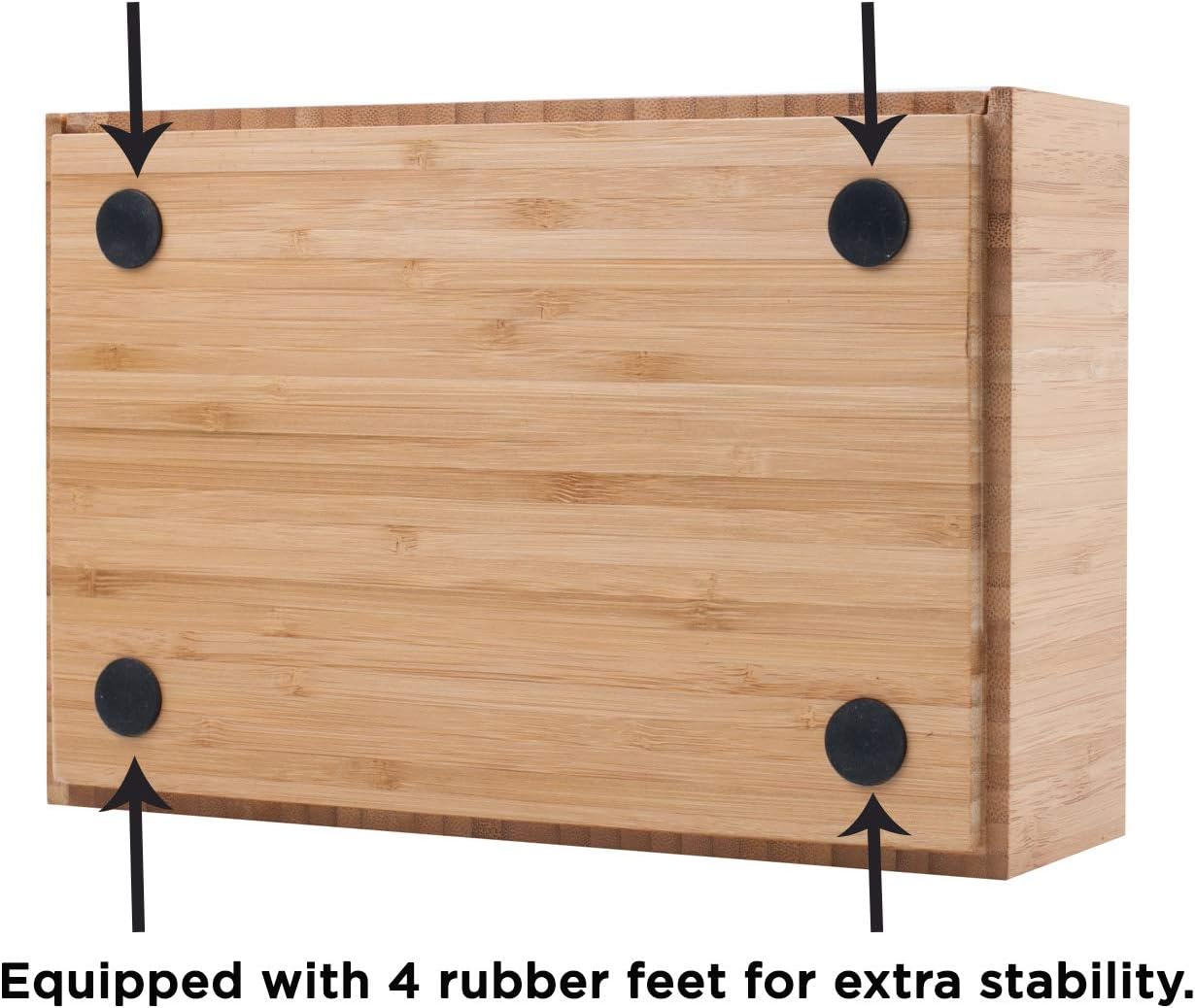 Bamboo Telephone Stand with Drawer Stackable Storage Solution for Office Products Pens, Pencils, Scissors, Notepads, Business Cards and More : Office Products