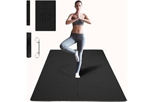 HIWAVE Large Yoga Mat 72"x 48", 7mm Extra Thick TPE Yoga Mats, Eco-friendly Workout Mat, Exercise Mat for Yoga, Pilates, Home Workout
