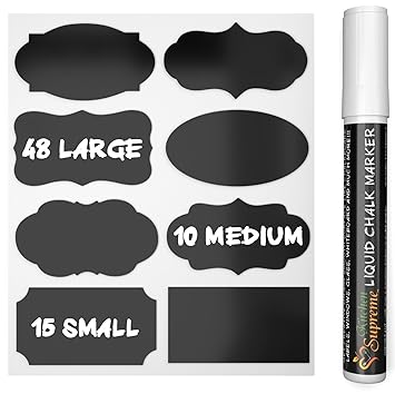 Chalkboard Labels Complete Bundle: 48 Premium Stickers for jars   ...