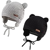 JANGANNSA Cute Knitted Boys Girls Christmas Beanie Warm Earflap Winter Hat Infant Toddler Baby Beanie 0-2Y