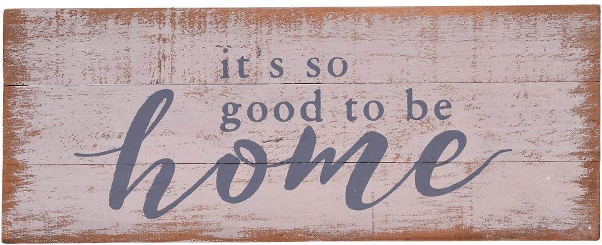 NIKKY HOME 14" Rustic Wooden Box Sign, It's So Good to Be Home