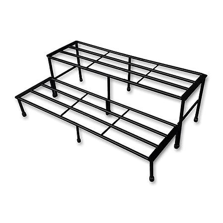 IRON LANDS i-Stand Heavy Duty 2 in 1 Step with Rubberized Base Indoor Outdoor Flower Pot Plant Stand 29 inches (2.5 Feet) Length Floor Rack for Home Garden Balcony Living Room Decor Set (1)