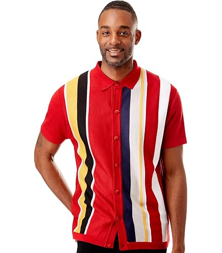 Men's Short Sleeve Knit Sports Shirt - Modern Polo Vintage