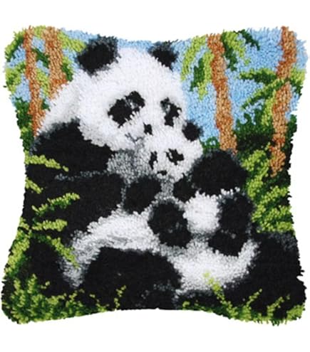 Latch Hook Kit For Adults & Kids - Halloween Cat Pattern DIY Pillow Cover, 17x17 Inch Beginner Craft Kit