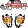 WFLNHB Front Driver and Passenger Side Parking/Side Marker Lights Replacement for Toyota Tacoma 2001-2004 Side Marker Corner Lights w/Chrome Trim 8162004090B0 TO2521162