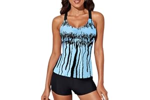 Aleumdr Womens Printed Strappy Racerback Swim Tankini Top Only No Bottom S - XXXL