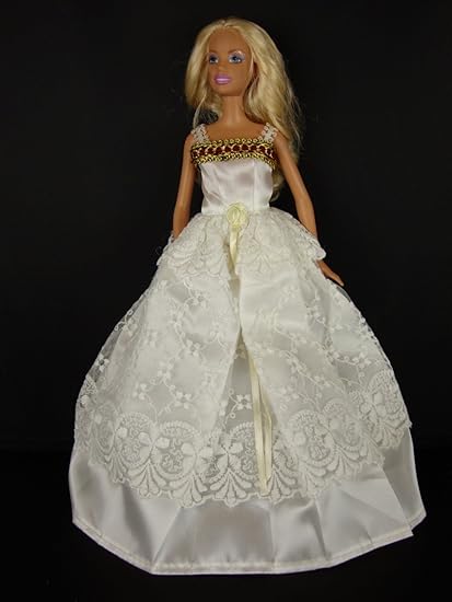 barbie doll white dress