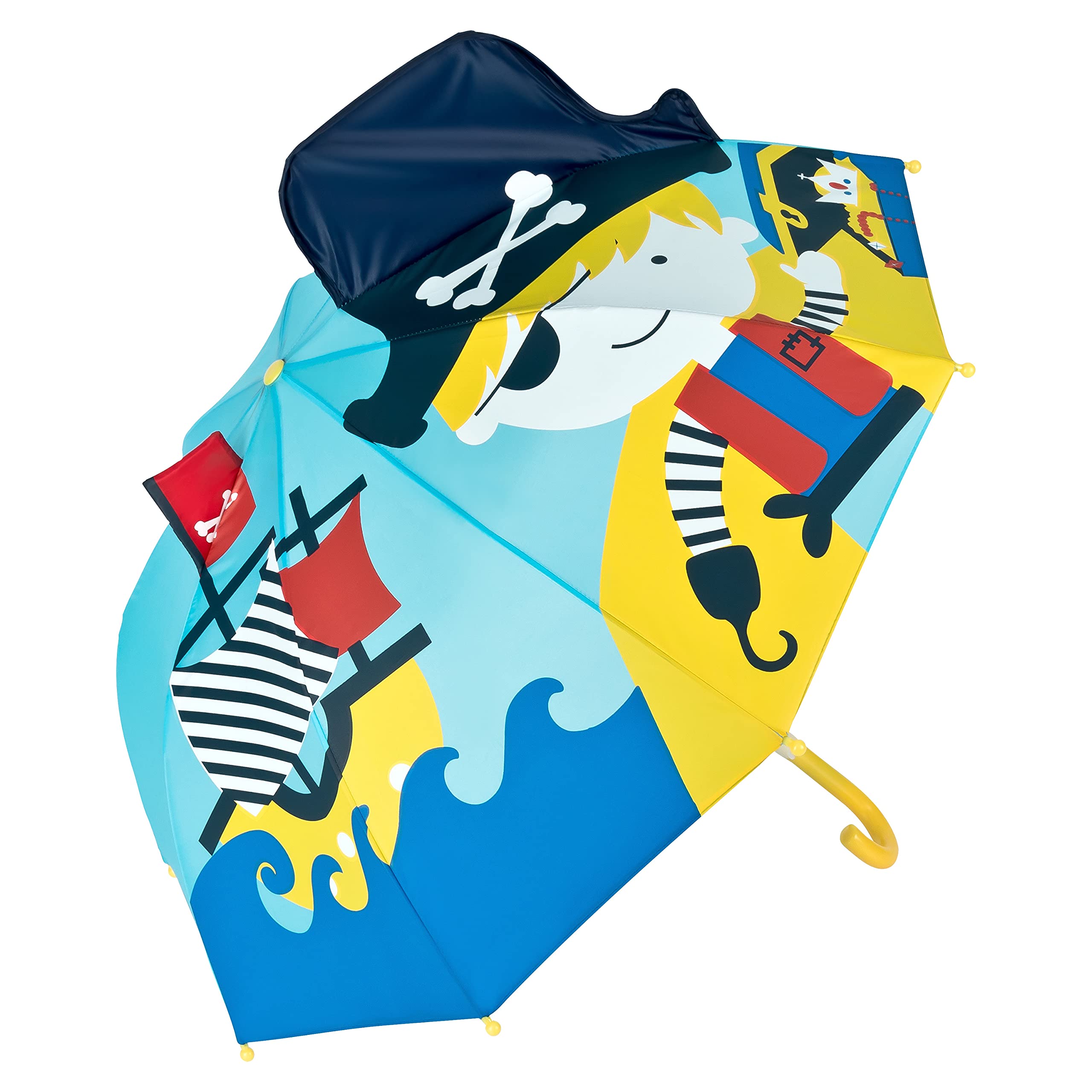 VON LILIENFELD® Umbrella Children Pirate Boys Girls Kids Lightweight Cute Adventure 3-D up to Age 8