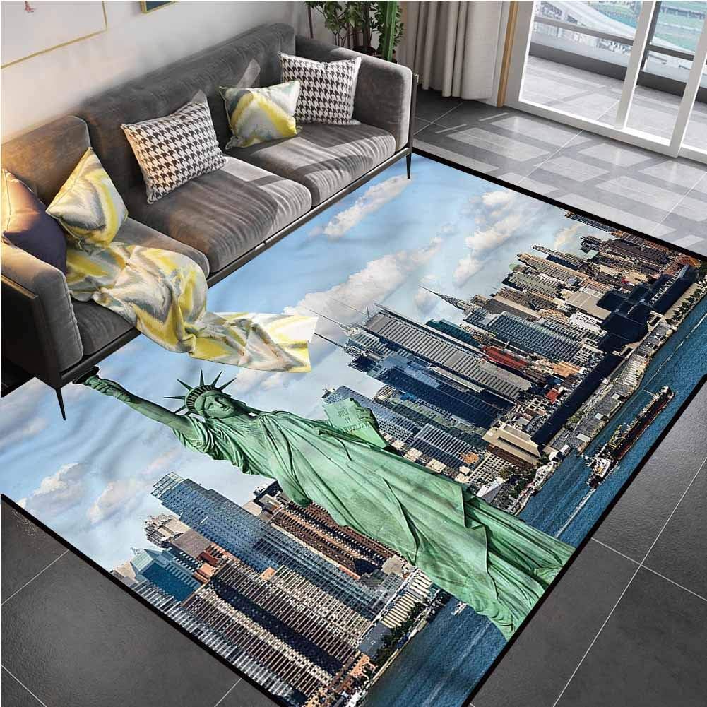 Area Rug Print Large Rug Mat New York, Statue of Lberty NYC