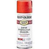 Rust-Oleum 347023 Stops Rust Spray Paint, 12-Ounce, Satin Fire Red