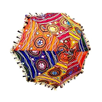 itsindiancrafty Wholesale Lot of 3 PC Traditional Indian Designer Handmade Rajasthani Umbrella