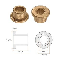 HARFINGTON 8pcs Flange Bearing Sleeve 6mm Bore 10mm