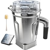 64oz Stainless Steel Blender Container Replacement | Compatible with Vitamix 5200 750 6300 Vm0103 Vm0197 E310 A2500, Fits All Full-Size Vitamix Blenders, Built-in Chip