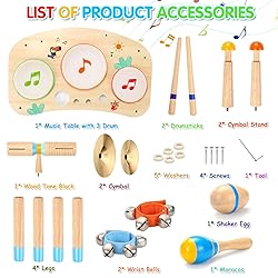 OATHX Kids Drum Set - 11 in 1 Musical Instruments