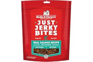 Stella & Chewy's Premium Salmon Jerky Dog Treats - 95% Real Fish Bites for Sensitive Stomachs - Natural Limited Ingredient Treats for Small and Large Dogs - No Grain, Wheat or Soy - 6 oz Bag