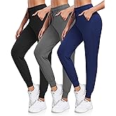 DHSO 3 Pack Sweatpants for Women-Womens Joggers with Pockets Athletic Leggings for Workout Yoga Running Pants Trousers