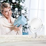 CLSEVXY 6.25 Inch Double-Sided Makeup Mirror 1X/15X 360° Swivel view 7