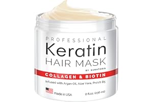 SUNATORIA Professional Keratin Hair Mask - Made in USA - Nourishment Treatment for Hair Repair & Beauty - Biotin Collagen Coconut Oil & Pro-Vitamin B5 Protein Mask - Hair Vitamin Complex