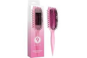Bounce Curl Define EdgeLift Brush, 5-in-1 Tool for Effortlessly Defined Curls, Waves & Coils, Reduces Frizz - Pink