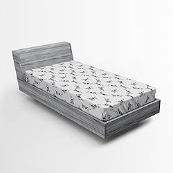 Ambesonne Basset Hound Fitted Sheet, Monochrome