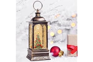 COZY-PAVILION Christmas Tree Snow Globe Lantern, Christmas Decoration for Home, Festival Ornament Gifts for Women