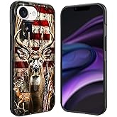 GFEWYTJYJ for iPhone 16e Case,[10 FT Military Grade Drop Protection] Non-Slip Heavy Duty Shockproof Phone Case for iPhone 16e 6.1 Inch 2025,Camo Deer American Flag