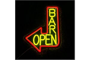 Sign Lamp Bar Open Neon Sign Arrow LED Light Dimmable USB Powered for Business Bars Pub Man Cave Party Restaurant Wall Art De