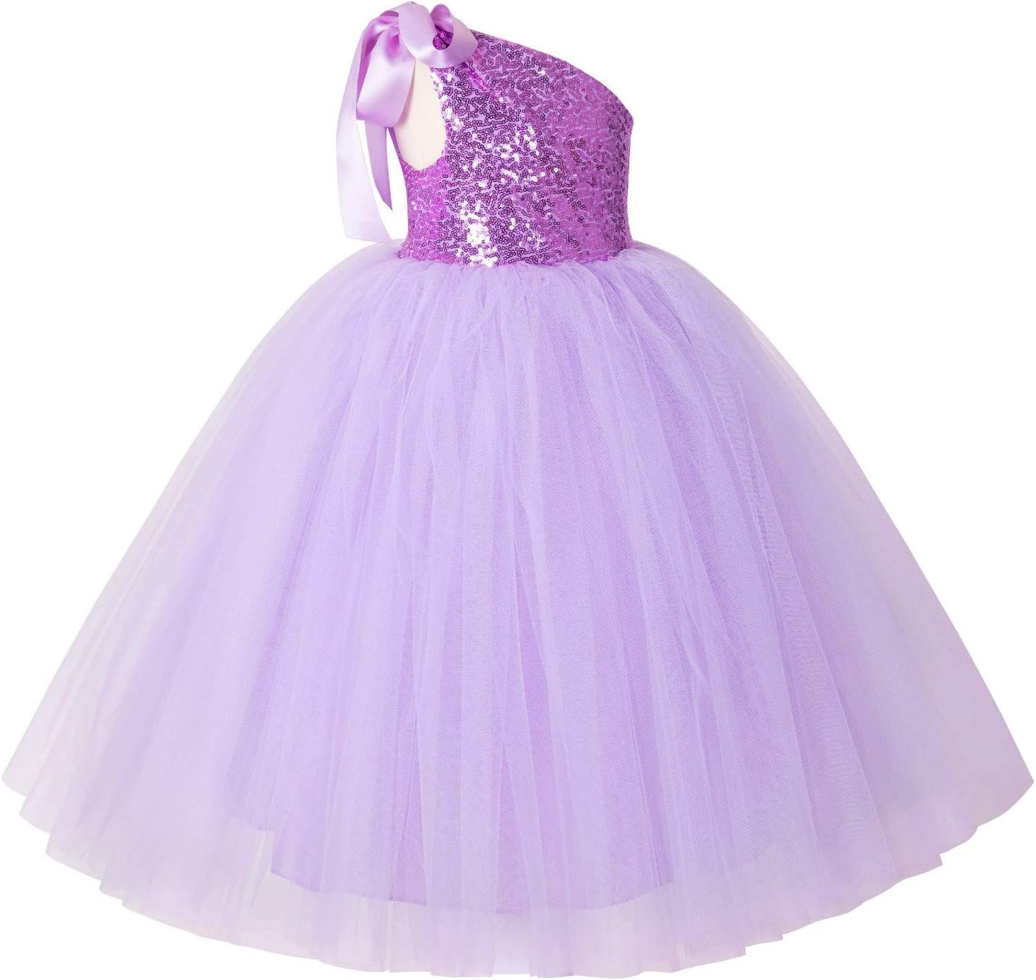 ekidsbridal One-Shoulder Sequin Tutu Flower Girl Dress Wedding Pageant Dresses Ball Gown Tutu Dresses 182