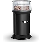 KRUPS Electric Blade Coffee Grinder 1.6 Oz, Adjustable Coarse to Fine for the Perfect Espresso, Grind Coffee Beans, Spices & Herbs, Removable Dishwasher Safe Bowl, Black