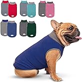 cyeollo 2 Pack Fleece Dog Sweater Stretchy Pullover Soft Dog Jacket with Reflective Stripe Lightweight Sweatshirt Pet Clothes Coats for Small Dogs Grey & Blue