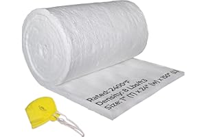 SIMOND STORE Ceramic Fiber Blanket - 8# Density 2400F - 1" x 24" x 150" - High Temperature Insulation Baffles for Stove Forge Furnace Kiln Fireplace Pizza Oven Chimney - Dishwasher Insulation Blanket