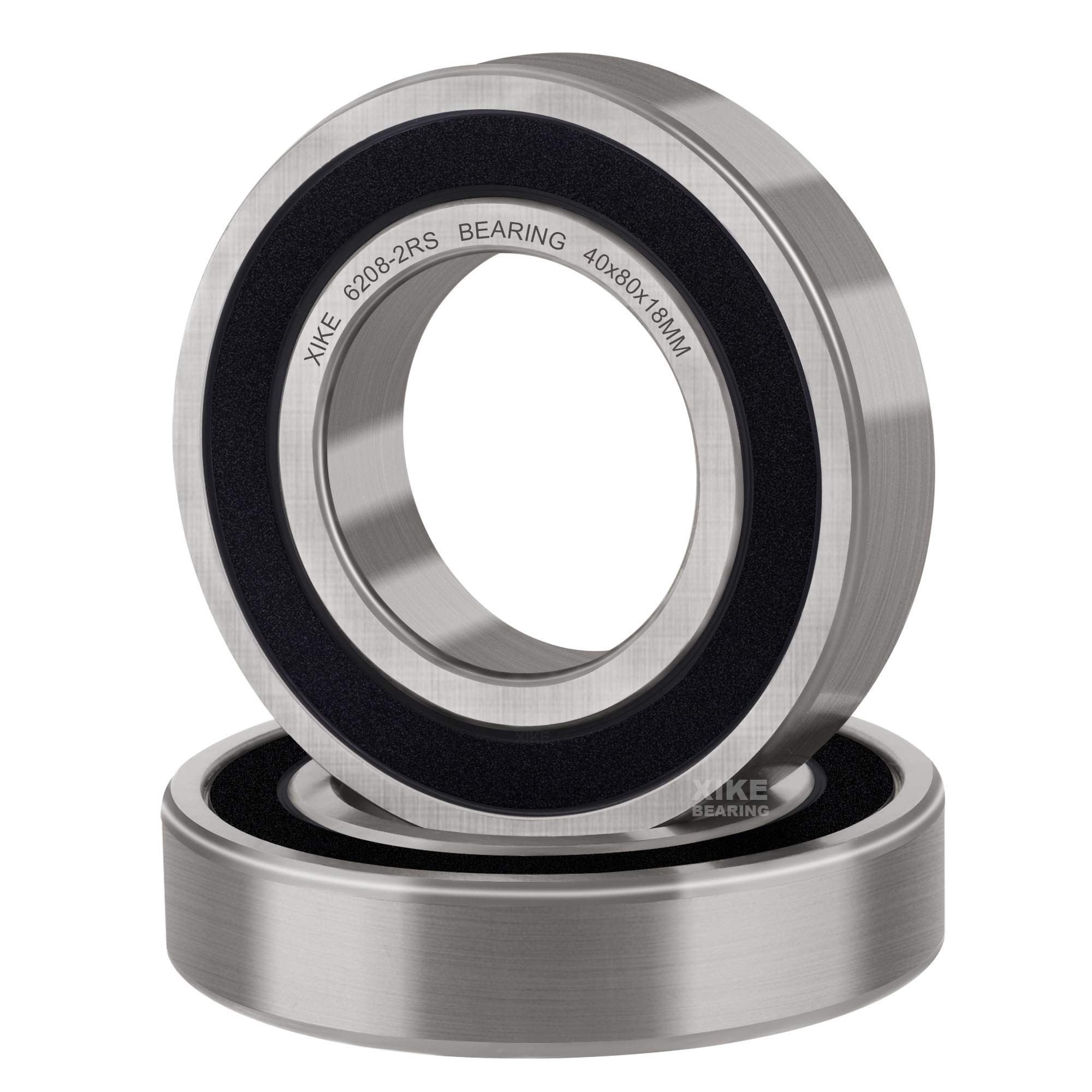 XIKE 2 pcs 6208-2RS Sealed Ball Bearings 40x80x18mm, Lubricated and Chrome Steel, Fits DIY/Industrial/Agricultural/Engineering/Garden Machinery, Motors and Generators.