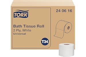Tork Toilet Paper Roll White T34, Universal, 2-ply, 48 x 616 sheets, 240616