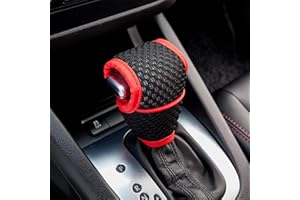 UZZH Car Gear Shift Knob Cover, Automotive Automatic/Manual Stick Gear Shifter Knobs Cover, Shifting Handle Protector, Vehicle Interior Decoration Accessories Universal for Car, SUV, Truck (Red)