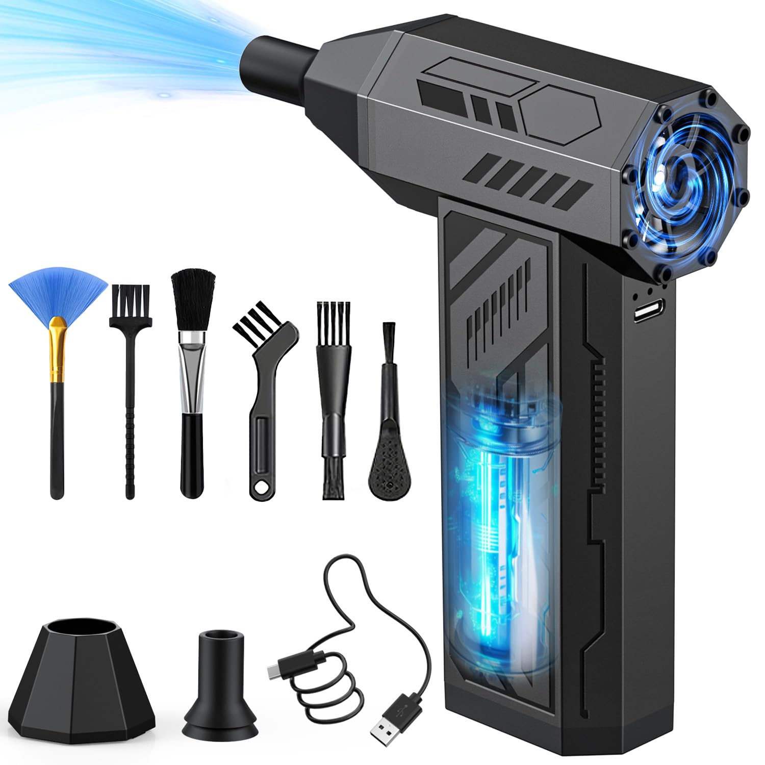 Photo 1 of *UNTESTED*
Electric Air Duster 4 Gear Speed Adjustable 130000RPM Blower Cordless Compressed Air Duster,Turbo Fan with Brushless Motor, Ideal for Computers PC, Keyboards, Home, Cars and Outdoor - WT009