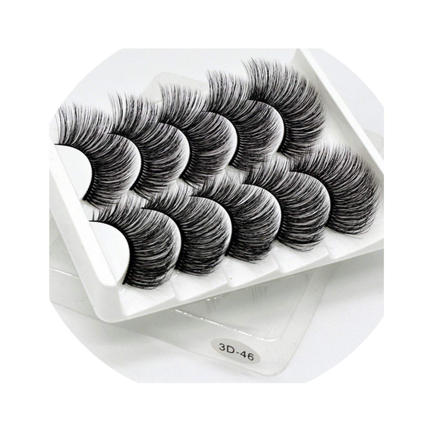 5 Pairs Natural False Eyelashes Fake Lashes Long Makeup 3D Mink Lashes Eyelash Extension Mink Eyelashes For Beauty,3D-46
