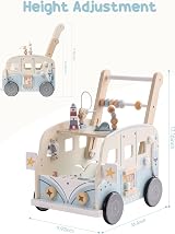RO Burd ROBUD Wooden Baby Walker Vacation Bus with Activity Center view 6