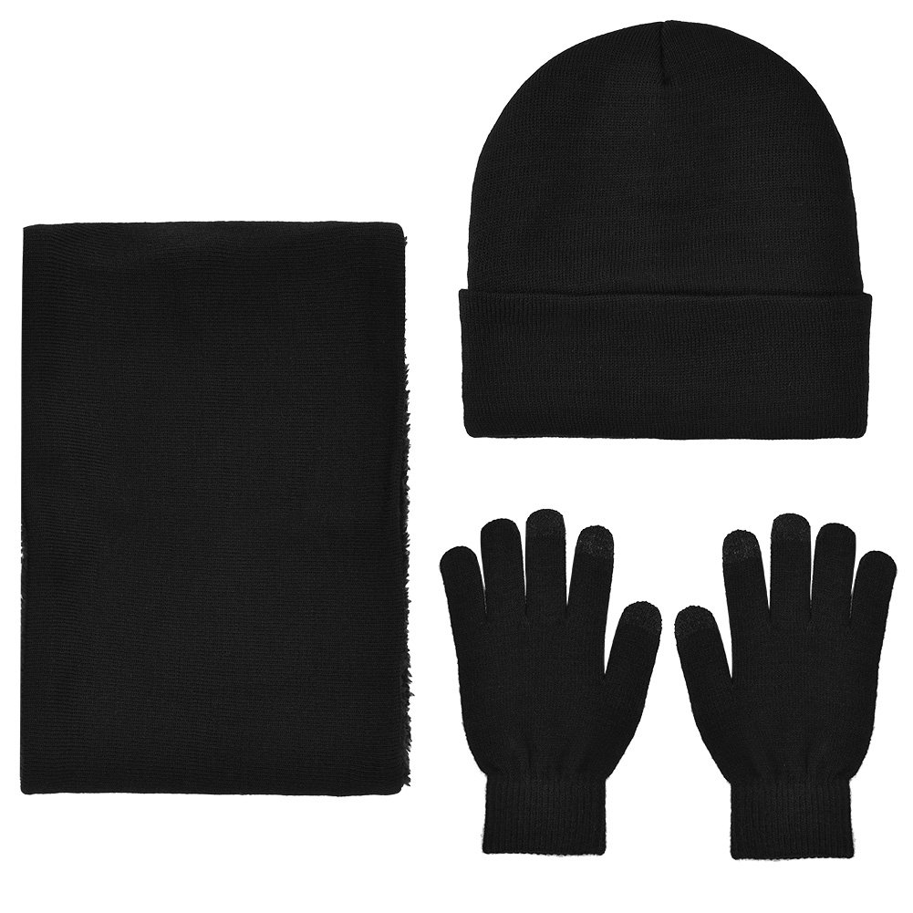 Vbiger Wintermütze Herren Mütze Touchscreen Handschuhe Beanie Warme Mütze Strickmütze Winterschal Herren mit Fleecefutter